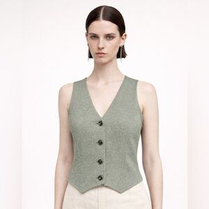 Vintage rainbow speckled polyester waistcoat vest- vintage buttons. S